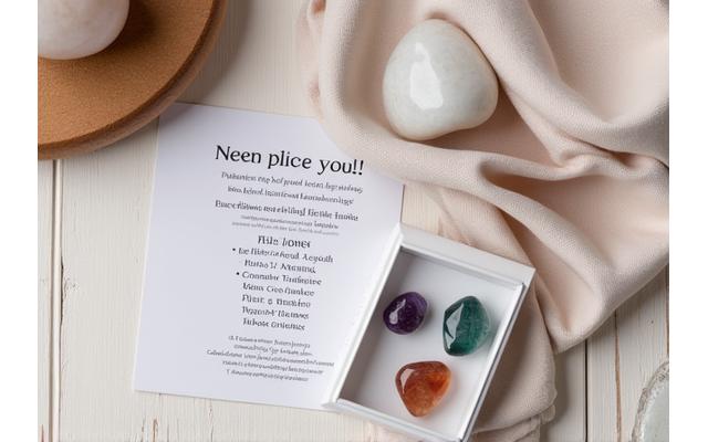 Thoughtfully curated crystal starter sets for specific wellness goals, neatly packaged